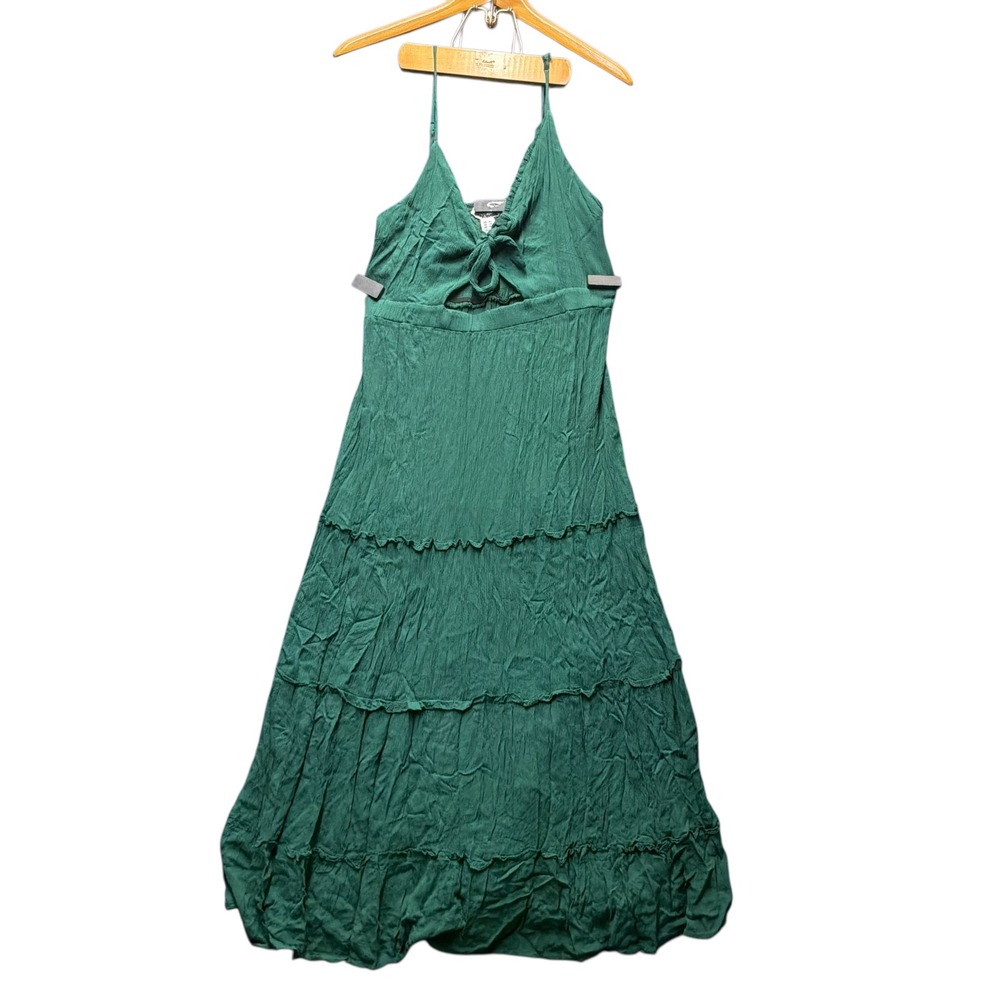 Cottagecore Womens Charlotte Russe Tiered Maxi Dress XL Green
